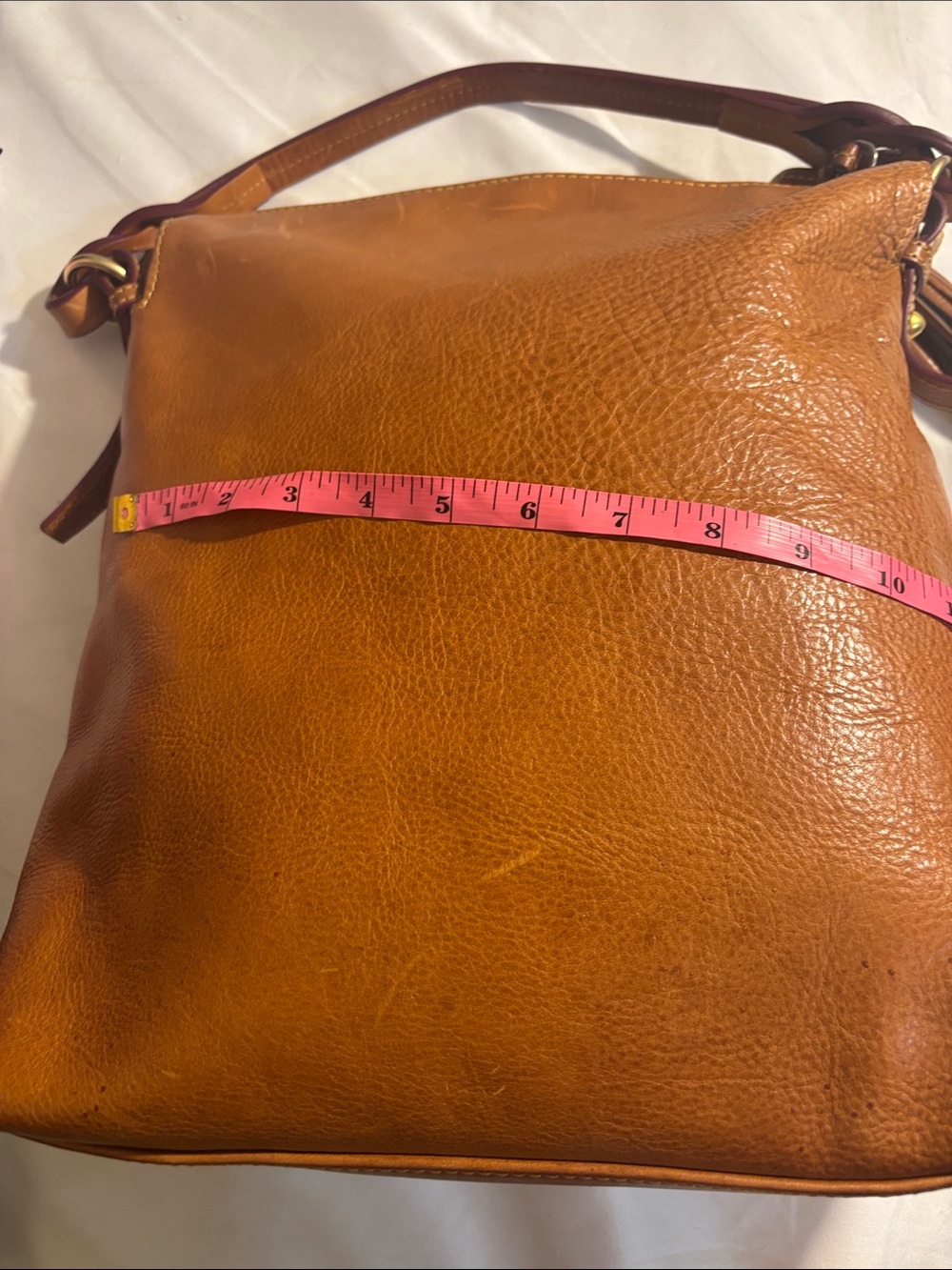 Dooney & Boutke Genuine Leather Tan Hobo Shoulder Bag Tassel western Classic - Picture 4 of 10